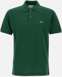 Lacoste - Shirt in cotone Green con logo di coccodrillo - Lyst