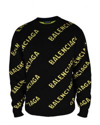 Balenciaga - Logo Gebreide Trui Zwart - Lyst