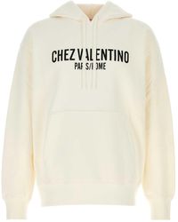 Valentino - Ivory Cotton Sweatshirt - Lyst