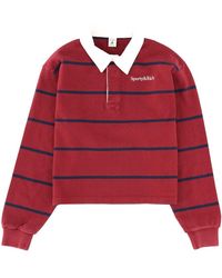 SPORTY&RICH - Striped Polo Shirt With Logo - Lyst