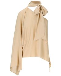 FEDERICA TOSI - Nude One Shoulder Blouse - Lyst
