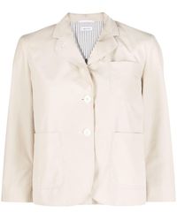 Thom Browne - Manteau Boutonné À Col Rond - Lyst