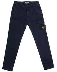 Stone Island - Stenen Eilandbroek Blauw - Lyst