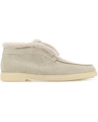 Santoni - Chalk Suede Ankle Boots - Lyst