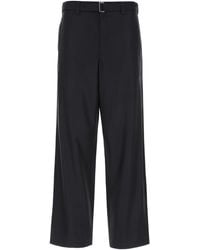 Prada - Midnight Wool Wide-Leg Pant - Lyst