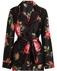 Dolce & Gabbana - Dolce & Gabbana Roses Bouquet Print Silk Shirt - Lyst