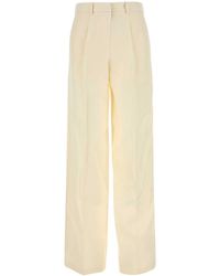 Magda Butrym - Cream Wool Blend Wide-Leg Pant - Lyst