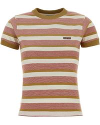 Prada - Embroidered Cotton T-Shirt - Lyst