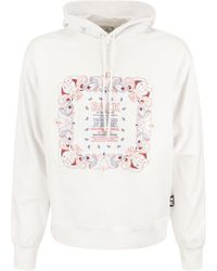 Etro - Cotton Sweatshirt mit Bandana Inlay Print - Lyst
