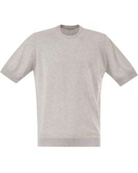 PT Torino - Cotton Knit T Shirt With Ribbed Finishes - Lyst