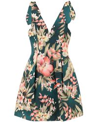 Zimmermann - Lexi Tie Mini Floral Dress - Lyst