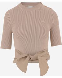 Patou - Cotton-Blend T-Shirt With Bow Detail - Lyst