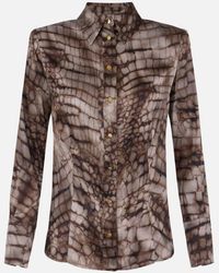 Elisabetta Franchi - Alligator Print Shirt - Lyst