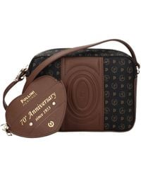 Pollini - Borse A Tracolla 70Th Anniversary Donna Pvc Nero/Marrone - Lyst