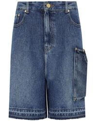 Ganni - Denim Bermuda Shorts - Lyst