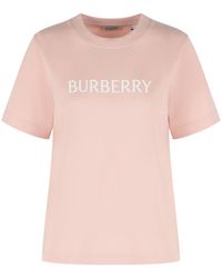 Burberry - 'frankie' Roze Katoenen T-shirt - Lyst