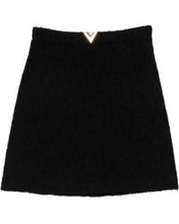 Valentino - Vlogo Signature Wool Skirt - Lyst
