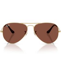 Ray-Ban - Zonnebril Rb3025 001/c5 Aviator Goud Arista/rood Unisex - Lyst
