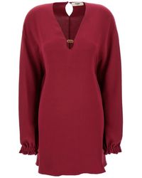 Fendi - Vestito in seta cady - Lyst