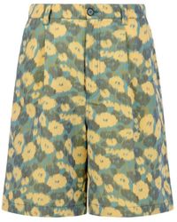 Marni - Bloemen Geplooide Shorts - Lyst