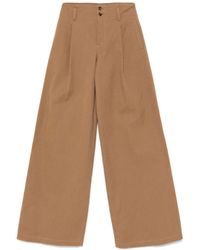 Chloé - Cotton Wide-Leg Trousers - Lyst