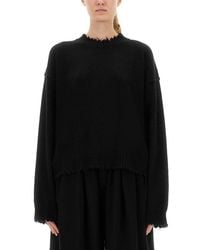Uma Wang - Cashmere Sweater With Frayed Details And Relaxed Fit - Lyst