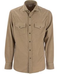 Brunello Cucinelli - Easy Fit Cord -Hemd - Lyst