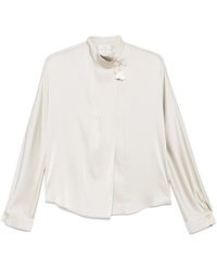 forte_forte - Silk Blend Long-Sleeved Shirt With Tassel Detail - Lyst
