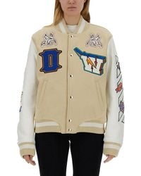 Off-White c/o Virgil Abloh - Mixed Colours Thunderbolt Varsity Bomber Jacket - Lyst