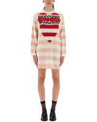 Moschino - Relaxed Fit Wool Mini Dress - Lyst