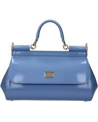 Dolce & Gabbana - Handtaschen Sizilien mittlere Frauen 's Blaue Haut/Zucker - Lyst
