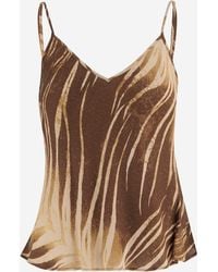 Just Cavalli - Sleeveless Viscose Top With Tropical Print - Lyst