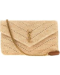 Saint Laurent - Raffia Loulou Shoulder Bag - Lyst