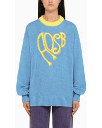 ANDERSSON BELL - Blue/yellow Crew Neck Sweater - Lyst