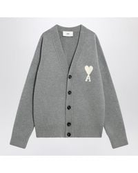 Ami Paris - Light Wool Cardigan Ami De Coeur - Lyst