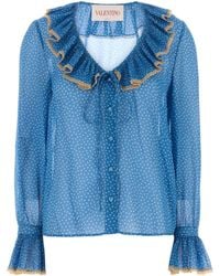 Valentino Garavani - Printed Silk Blouse - Lyst