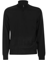 BOSS - Pull en laine vierge avec col zippé - Lyst