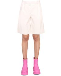 MSGM - Faux Leather Bermuda Shorts - Lyst