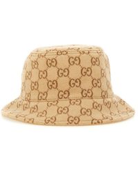 Gucci - Gg Canvas Bucket Hat With Double G - Lyst