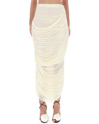 Magda Butrym - Draped Midi Skirt With Silhouette - Lyst