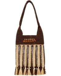 Isabel Marant - Embroidered Raffia Praia Shoulder Bag - Lyst