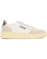Autry - 'medalist Low' Witte En Groene Leren Sneakers - Lyst