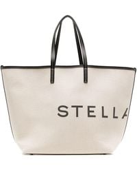 Stella McCartney - Logo-Print Cotton Tote Bag - Lyst