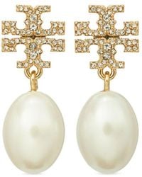 Tory Burch - Boucles D'Oreilles Pavé Drop - Lyst