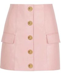 Balmain - Buttoned Mini Skirt - Lyst