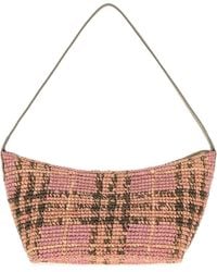 Burberry - Embroidered Raffia Mini Margate Shoulder Bag - Lyst