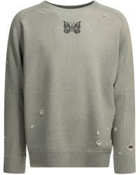 Needles - Deconstructed Cotton Crewneck Sweatshirt - Lyst