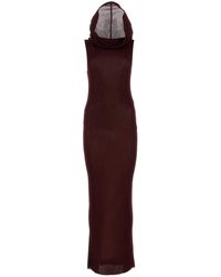 Saint Laurent - Viscose Hooded Dress - Lyst
