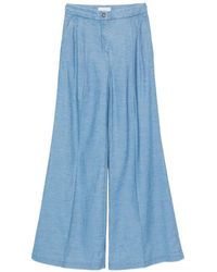 Via Masini 80 - Cotton Flared Trousers - Lyst