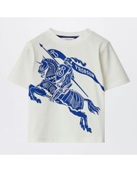 Burberry - Cotton T-Shirt With Ekd - Lyst